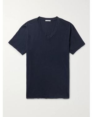 James Perse Slim-Fit Combed Cotton-Jersey T-Shirt - Blue