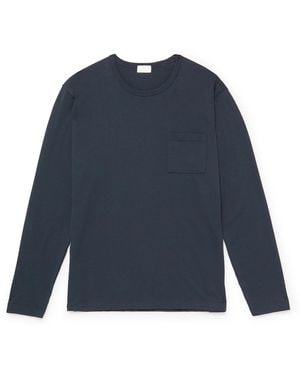 Handvaerk Pima Cotton-Jersey T-Shirt - Blue