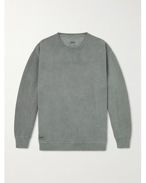 WTAPS Logo-Appliquéd Cotton-Blend Jersey Sweatshirt - Grigio