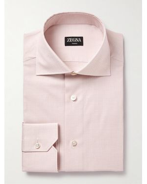 ZEGNA Trofeo Checked Cotton-poplin Shirt - Pink