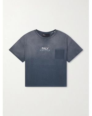 Paly Hollywood Core Logo-print Distressed Cotton-jersey T-shirt - Blue