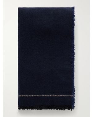 Johnstons of Elgin Usan Frayed Cashmere Scarf - Blau