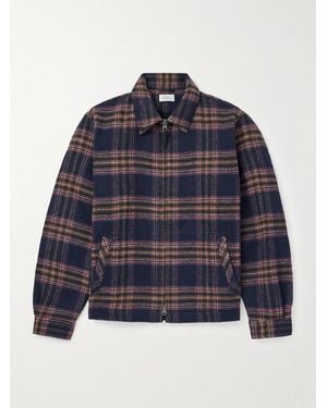 Hartford Dave Checked Double-Faced Recycled Wool-Blend Jacket - Blue