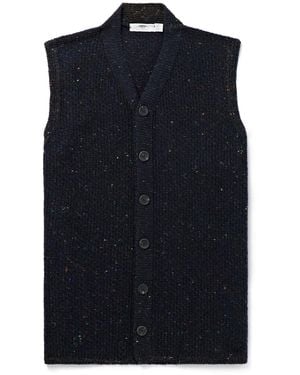 Inis Meáin Breidin Merino Wool And Cashmere-blend Gilet - Blue