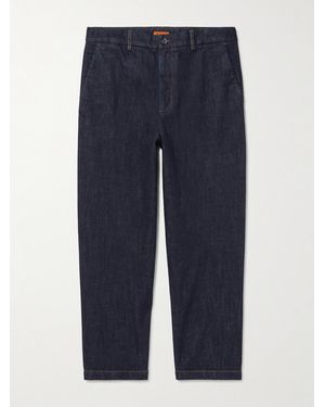 Barena Canasta Straight-Leg Cotton-Blend Trousers - Blue