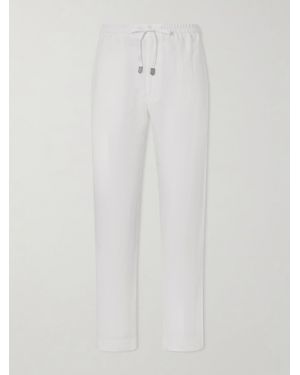 Canali Straight-Leg Linen Trousers - White