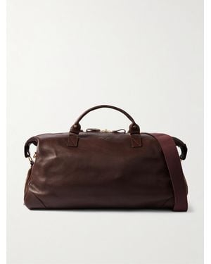 Bennett Winch Logo-Debossed Full-Grain Leather Weekend Bag - Brown