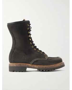 Visvim Hi-folk Scout Moc Suede Boots - Black