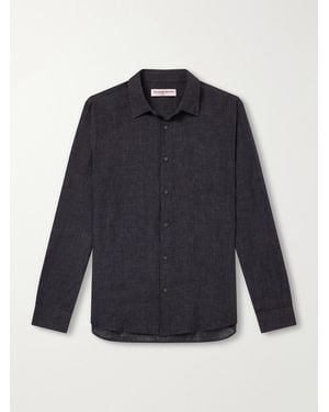 Orlebar Brown Giles Linen Shirt - Blue