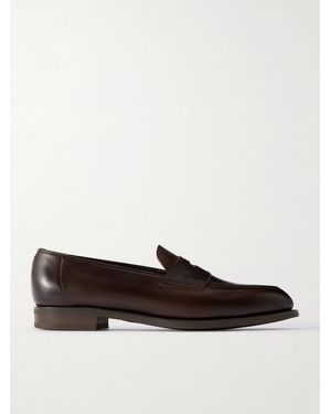 Edward Green Piccadilly Leather Penny Loafers - White