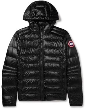 Canada Goose Crofton Slim fit Logo appliqued Quilted Nylon ripstop Hooded Down Jacket in Gray for Men Lyst
