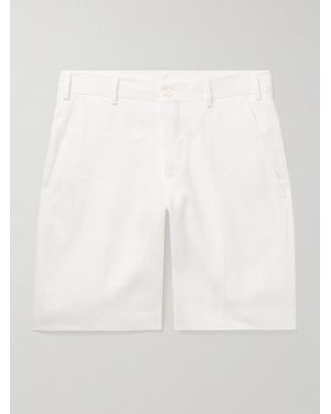 Anderson & Sheppard Straight-Leg Garment-Dyed Linen Shorts - White