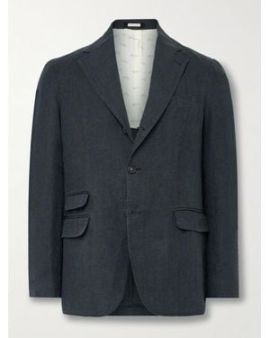 Massimo Alba Catch2 Linen Blazer - Black