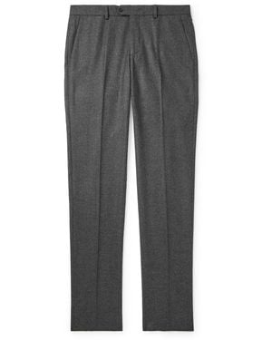 Rubinacci Luca Slim-Fit Tapered Wool-Flannel Pants - Gray