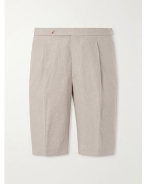 De Petrillo Straight-Leg Linen Shorts - Natural