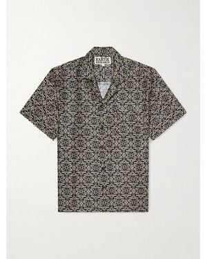 Kartik Research Camp-collar Printed Silk Shirt - Grey