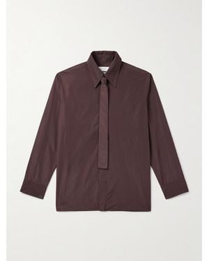 Jil Sander Schmal geschnittenes Hemd aus Taft mit Bindedetail - Lila