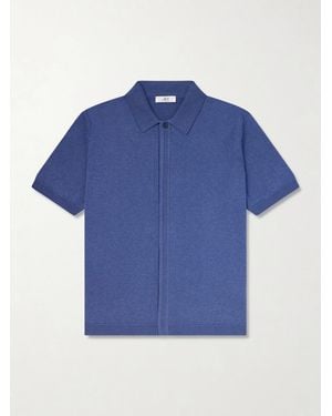MR P. Organic Cotton And Silk-Blend Shirt - Blu
