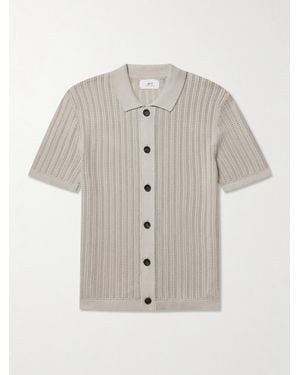 MR P. Pointelle-Knit Cotton Shirt - White