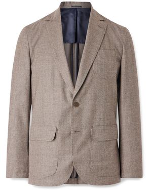 Sid Mashburn Ghost Prince Of Wales Virgin Wool Suit Jacket - Brown