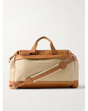 Brunello Cucinelli Weekender aus vollnarbigem Leder - Braun