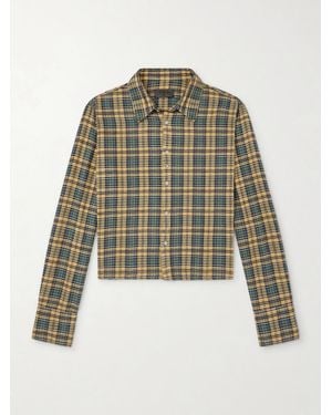 424 Hoorsenbuhs Checked Cotton-Blend Flannel Shirt - Green