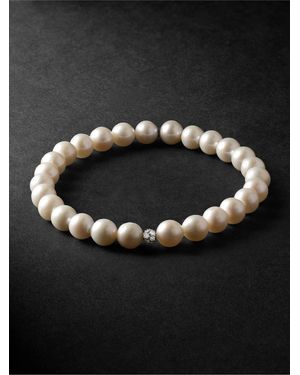Sydney Evan Rhodium-Plated, Pearl And Diamond Bracelet - Black