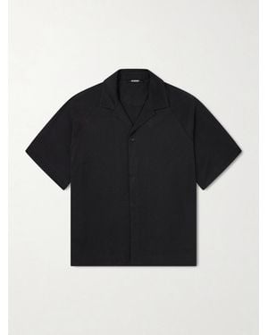 Jacquemus La Chemise Jean Atelier Camp-Collar Jersey Shirt - Black
