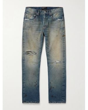 Enfants Riches Deprimes Straight-Leg Distressed Jeans - Blue