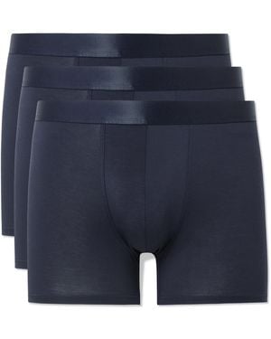CDLP Three-Pack Stretch-Lyocell Boxer Briefs - Blue