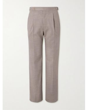 STÒFFA Wide-Leg Pleated Wool Suit Trousers - Grey