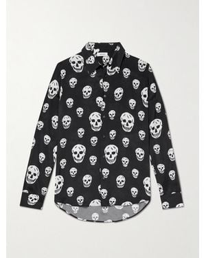 McQueen Printed Satin Shirt - Black