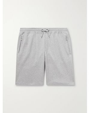 Brunello Cucinelli Straight-Leg Cotton-Blend Jersey Drawstring Shorts - Grey