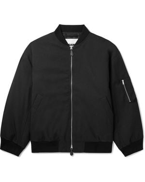 Jil Sander Padded Gabardine Bomber Jacket - Black