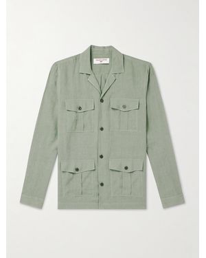 Orlebar Brown 007 Maitan Camp-collar Linen Shirt - Green