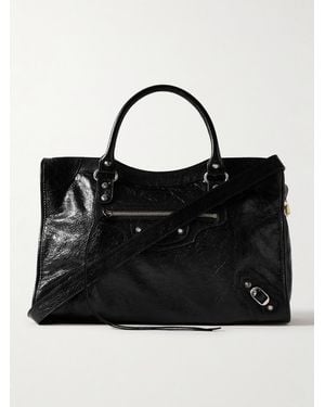 Balenciaga Le City Medium Arena Textured-Leather Tote - Black