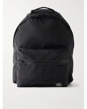 Stone Island Logo-Appliqué Shell Backpack - Black