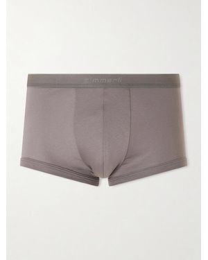 Zimmerli of Switzerland Sea Island Cotton Boxer Briefs - Grey