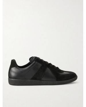 Maison Margiela Replica Suede And Leather Trainers - Black