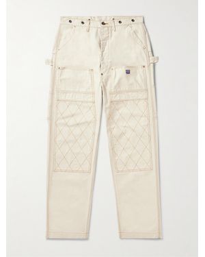 Kapital Lumber Tapered Embroidered Cotton-Canvas Cargo Trousers - Natural