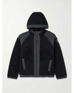 Canada Goose Alberni Reversible Ripstop And Wool-Blend Fleece Hooded Jacket - Black