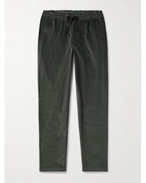 Sease Mindset Slim-Fit Cotton-Blend Corduroy Drawstring Pants - Green