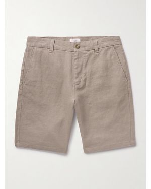 NN07 Crown 1454 Straight-Leg Linen Shorts - Natural