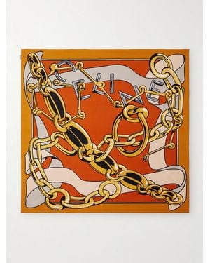 Celine Printed Silk Scarf - Arancione