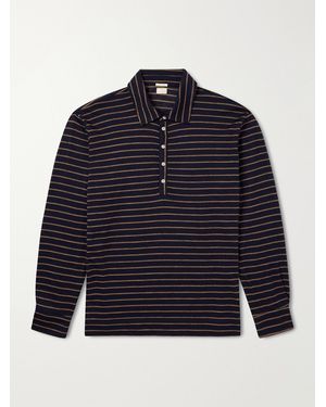 Massimo Alba Raya Striped Cotton-Jersey Polo Shirt - Blue