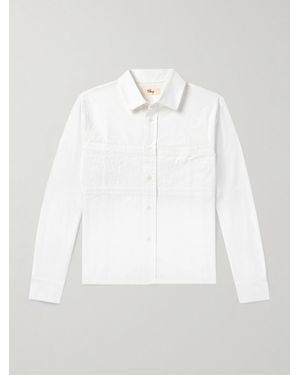 CHERRY LA Pit Crew Logo-Embroidered Cotton-Poplin Shirt - White