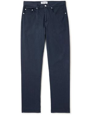 Frescobol Carioca Columbo Straight-Leg Cotton-Blend Twill Pants - Blue