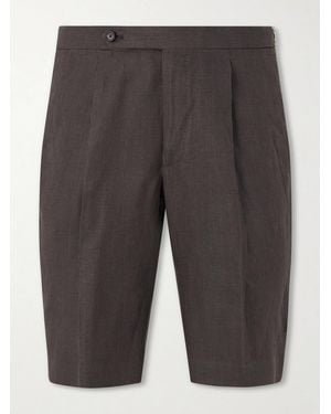 De Petrillo Straight-Leg Linen Shorts - Grigio