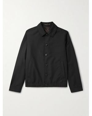 Slowear Incotex Wool And Mohair-Blend Twill Bomber Jacket - Black