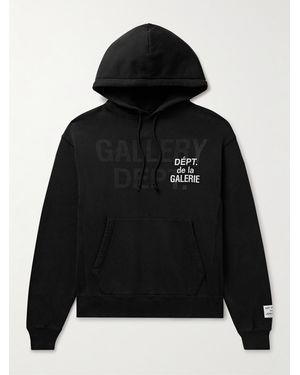 GALLERY DEPT. Logo-print Cotton-jersey Hoodie - Black